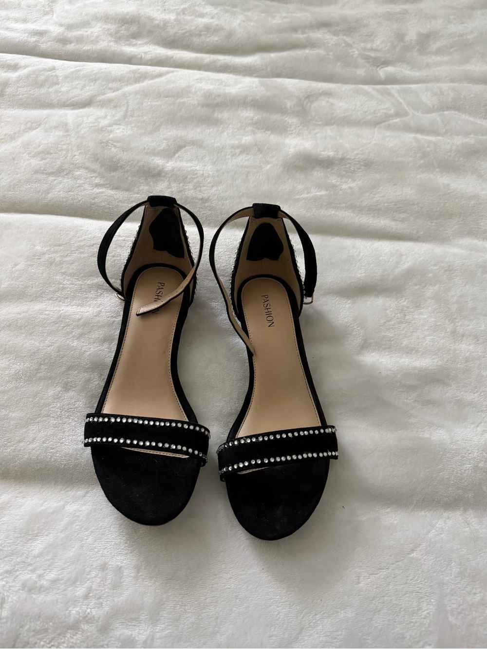 Pashion heels- Coal suede “Haley” pashionista with Rhinestone Accent